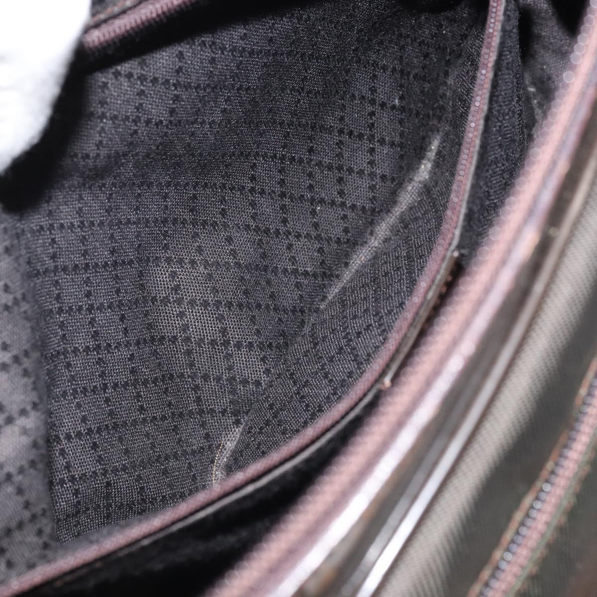 GUCCI Bamboo Hand Bag Nylon Brown Silver 000 2040 0538 Auth ep13874