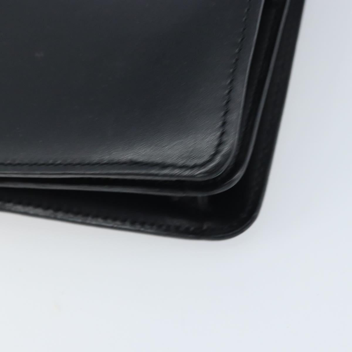 CELINE Hand Bag Leather Black Gold Auth ep13883