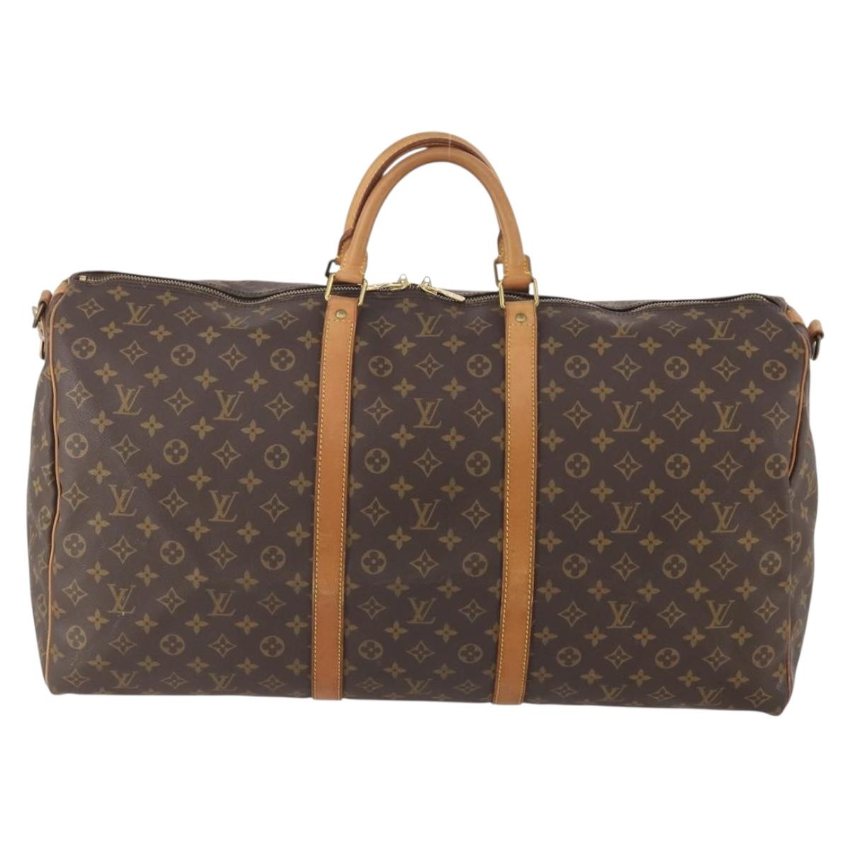 LOUIS VUITTON Monogram Keepall Bandouliere 60 Boston Bag M41412 LV Auth ep13887