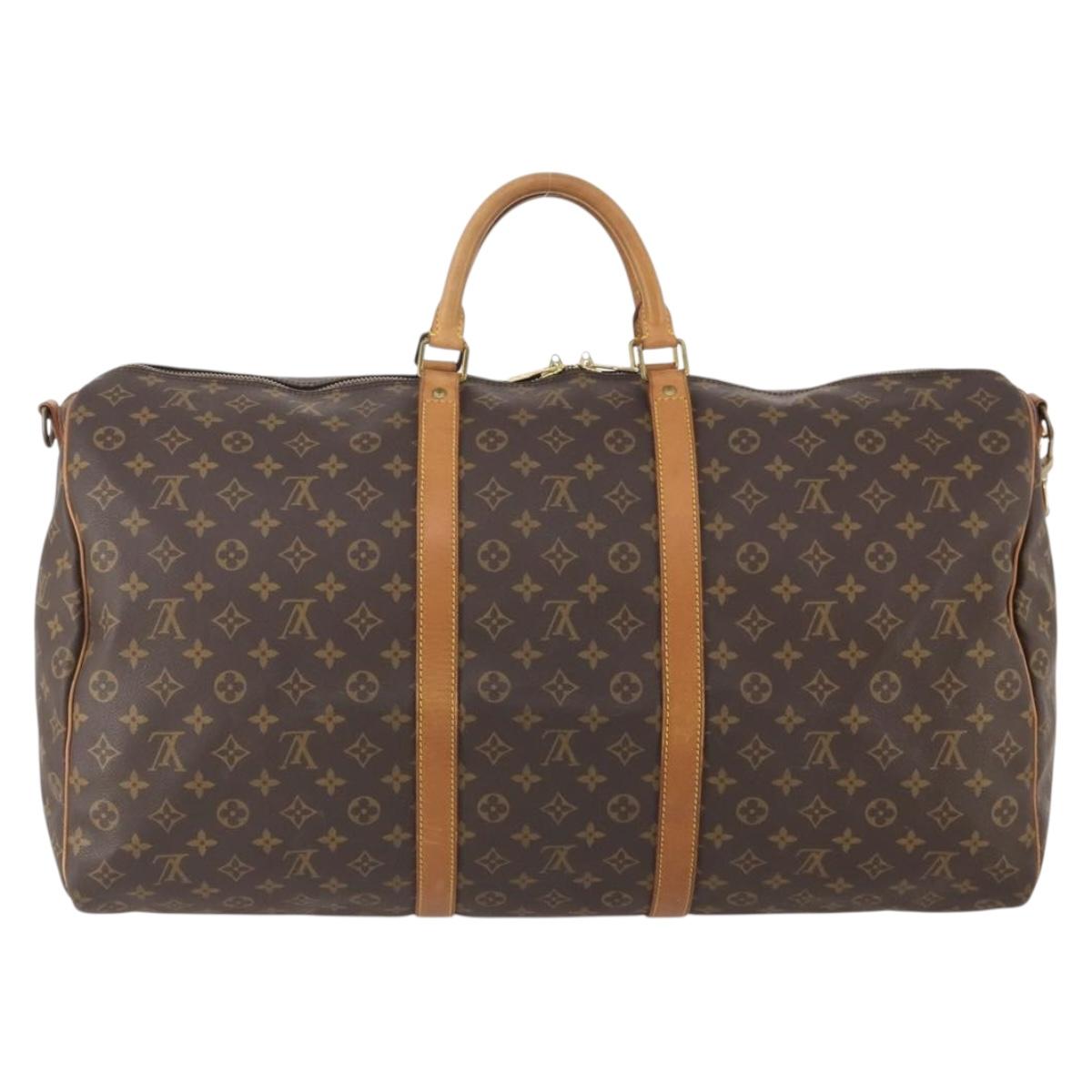 LOUIS VUITTON Monogram Keepall Bandouliere 60 Boston Bag M41412 LV Auth ep13887