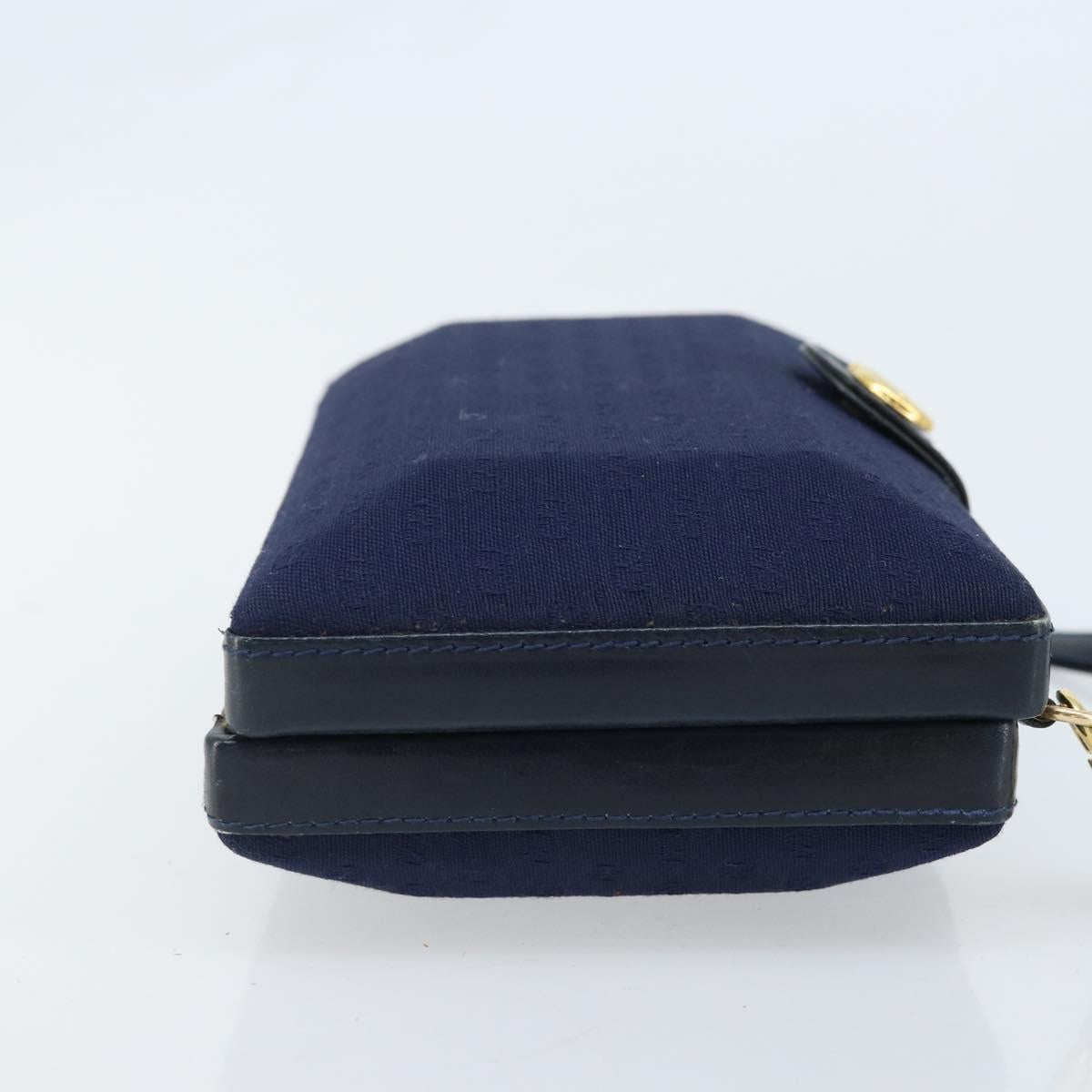 GUCCI Micro GG Supreme Shoulder Bag Navy Gold Auth ep13891