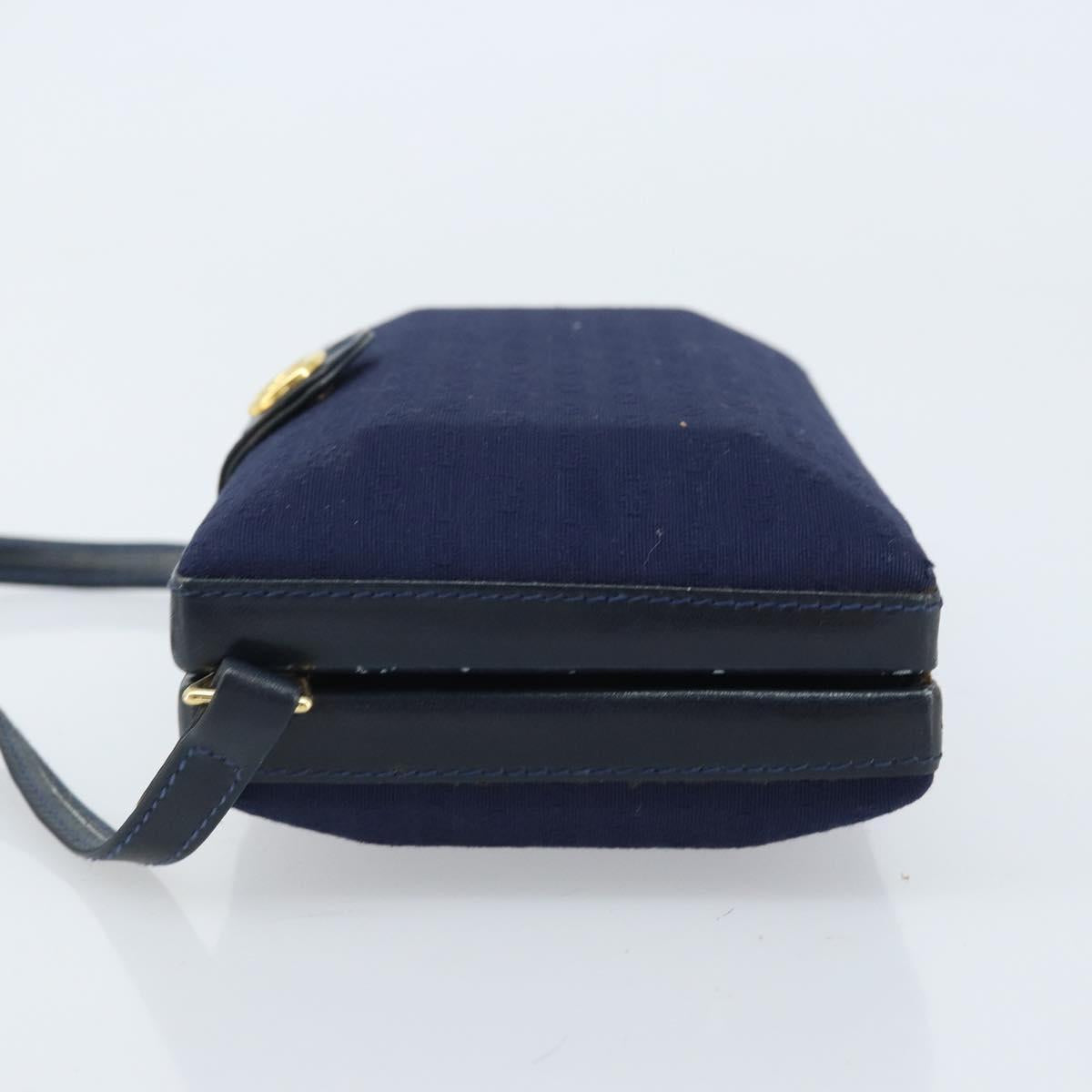 GUCCI Micro GG Supreme Shoulder Bag Navy Gold Auth ep13891