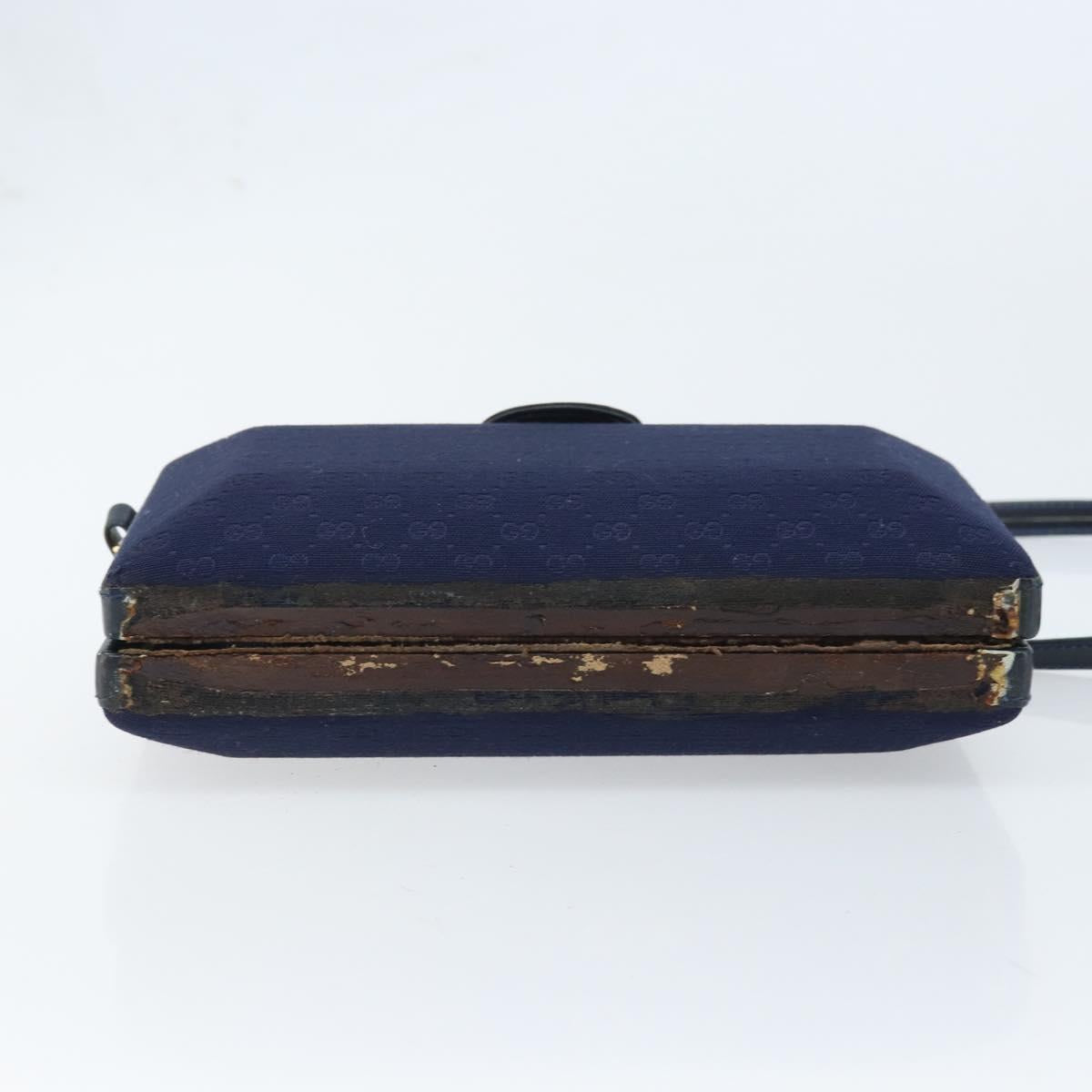 GUCCI Micro GG Supreme Shoulder Bag Navy Gold Auth ep13891