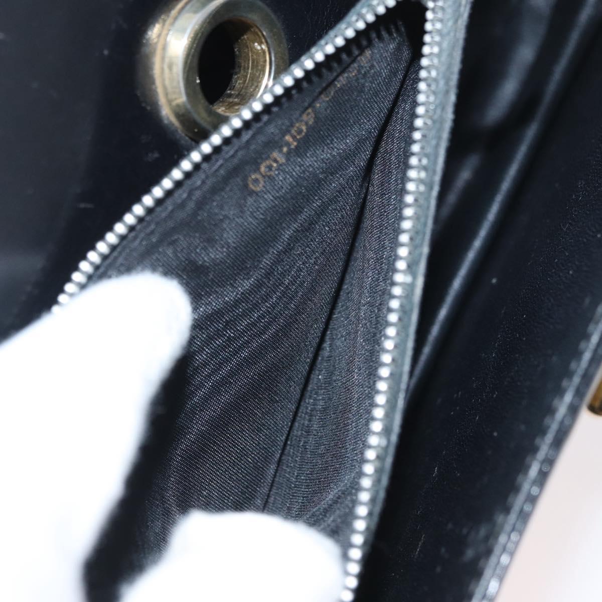 GUCCI Hand Bag Leather Black Gold Auth ep13892