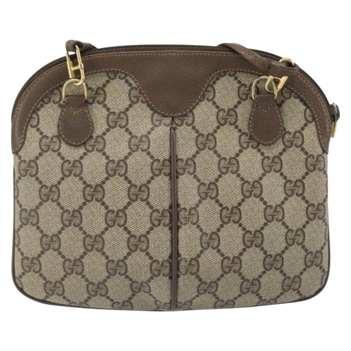 GUCCI GG Supreme Web Sherry Line Bag PVC Beige Gold 904 02 047 Auth ep13893