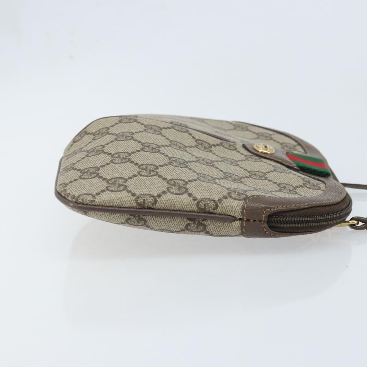 GUCCI GG Supreme Web Sherry Line Bag PVC Beige Gold 904 02 047 Auth ep13893