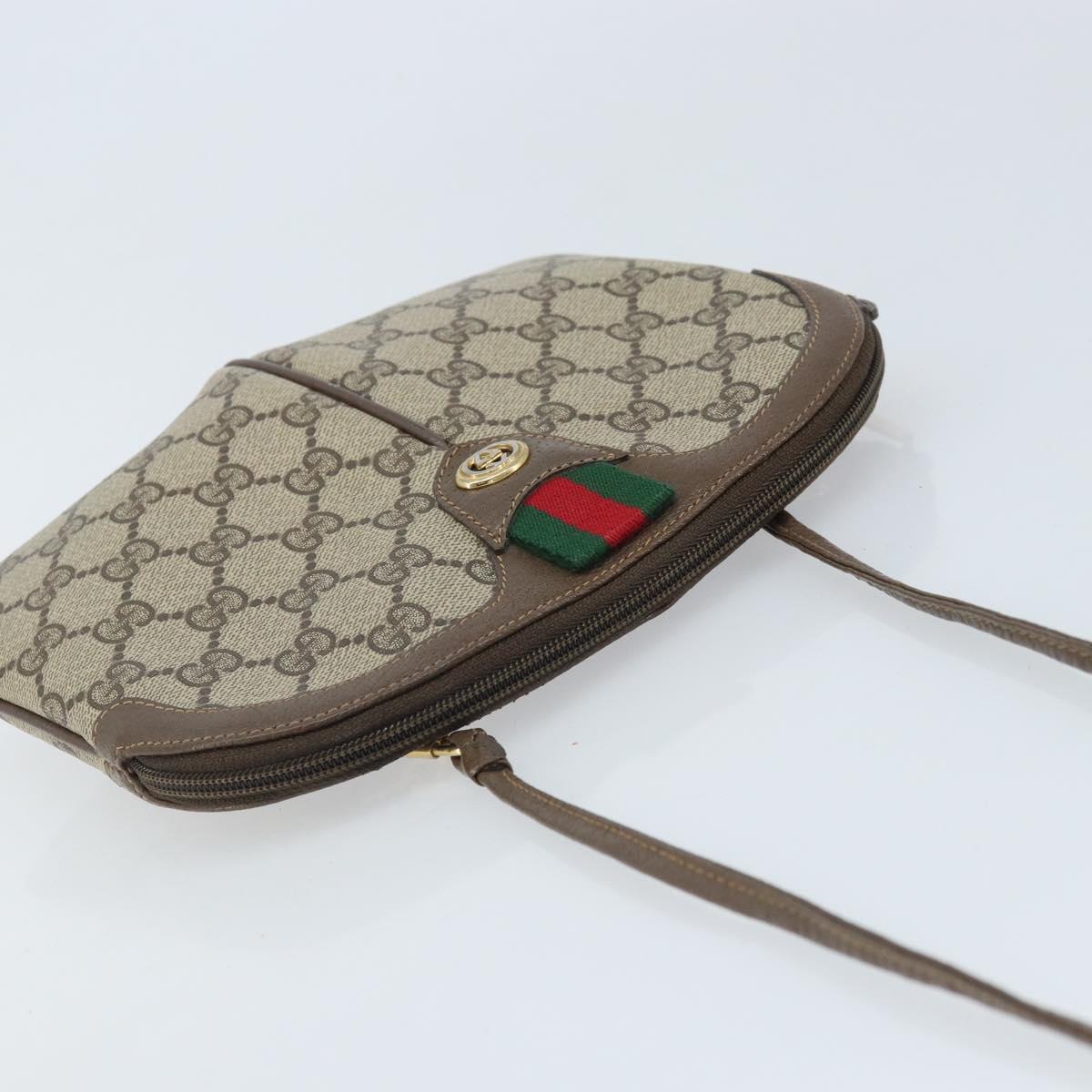 GUCCI GG Supreme Web Sherry Line Bag PVC Beige Gold 904 02 047 Auth ep13893