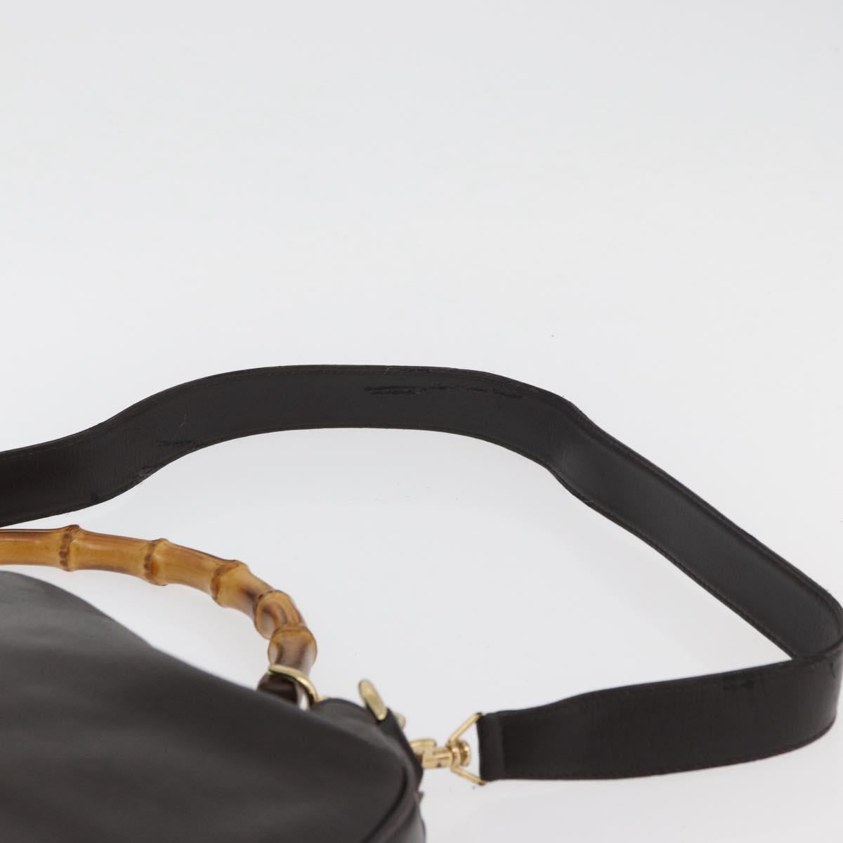 GUCCI Bamboo Shoulder Bag Leather 2way Brown Gold 001 1577 Auth ep13897