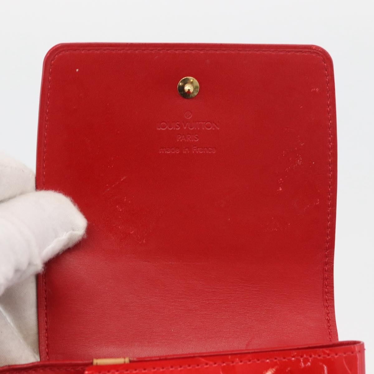 LOUIS VUITTON Monogram Vernis Walker Wallet Red M91153 LV Auth ep13908