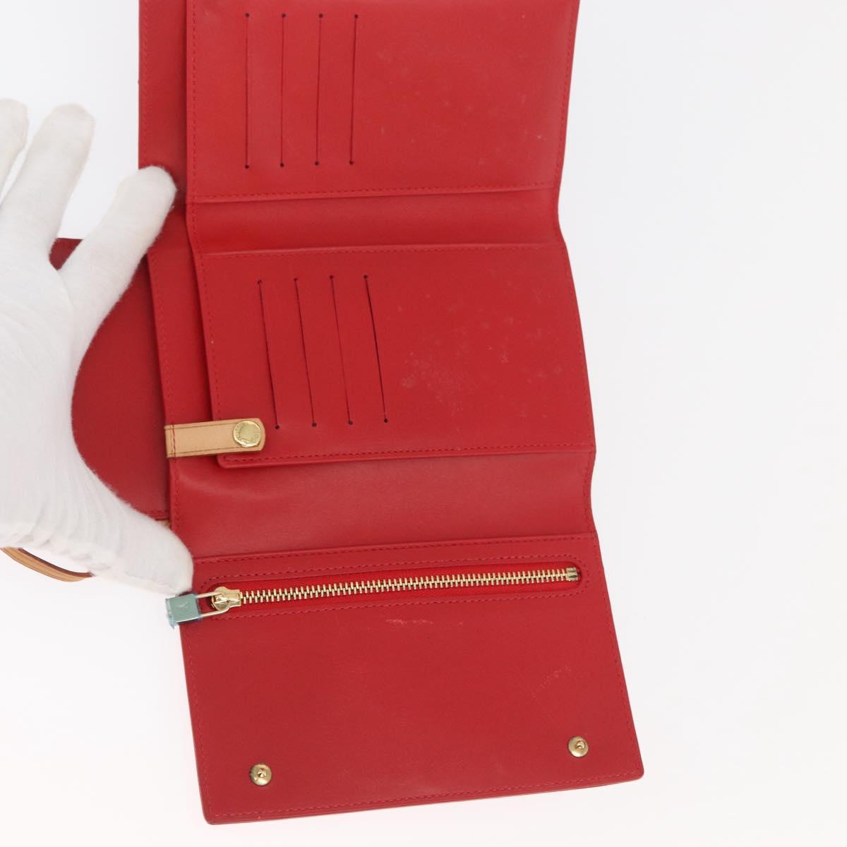 LOUIS VUITTON Monogram Vernis Walker Wallet Red M91153 LV Auth ep13908