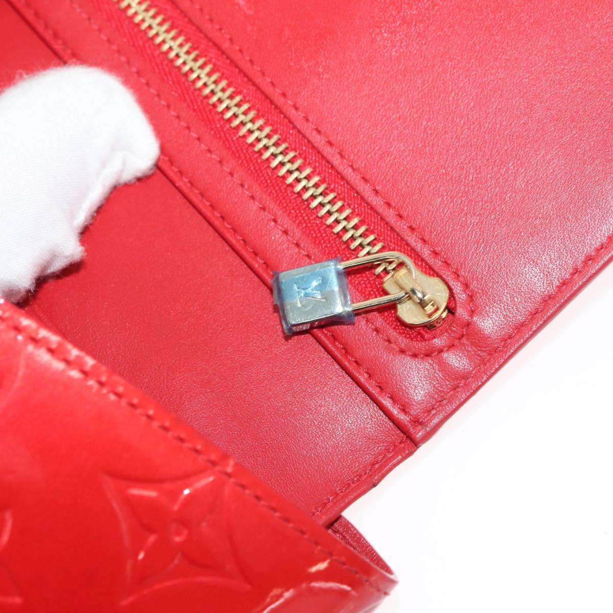 LOUIS VUITTON Monogram Vernis Walker Wallet Red M91153 LV Auth ep13908
