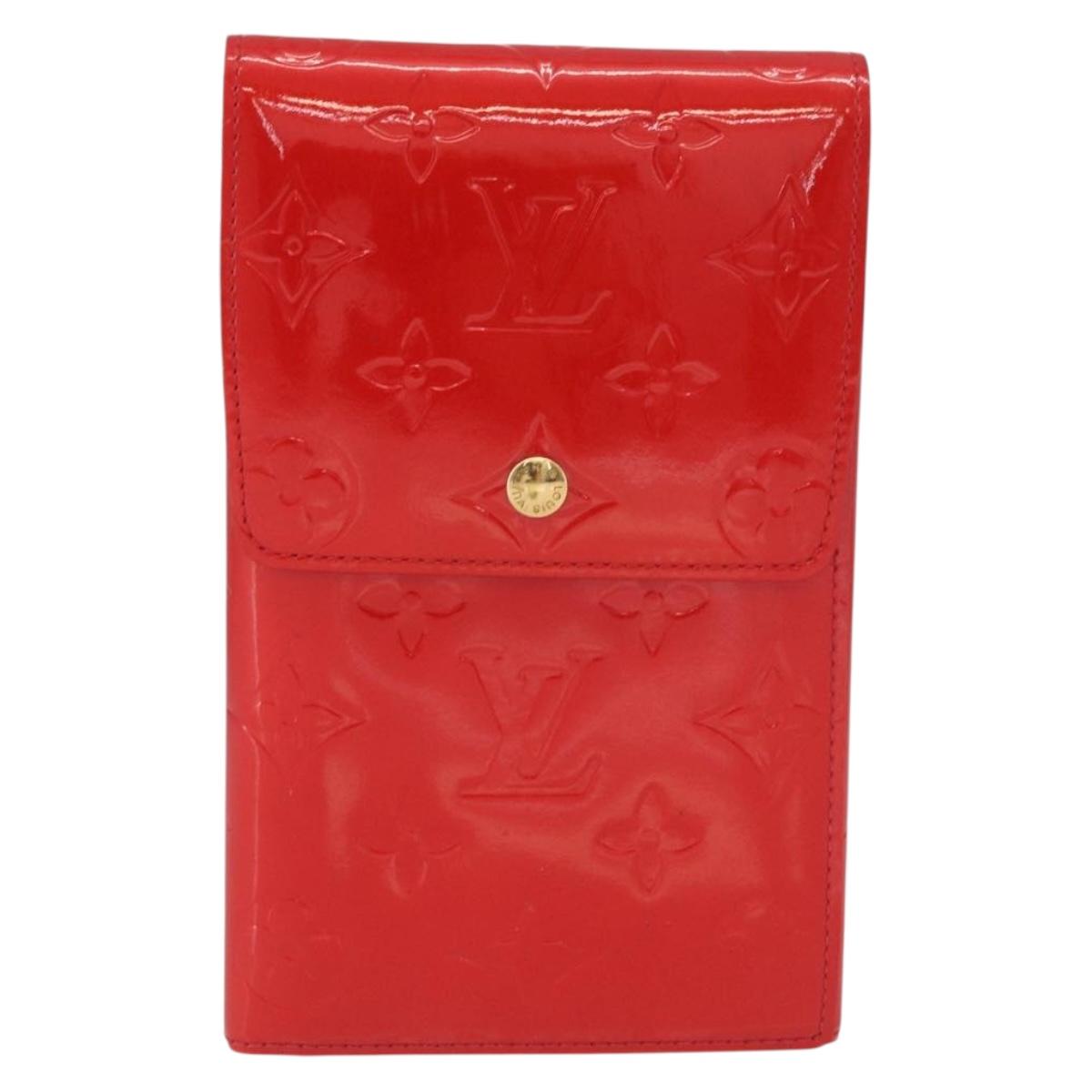 LOUIS VUITTON Monogram Vernis Walker Wallet Red M91153 LV Auth ep13908