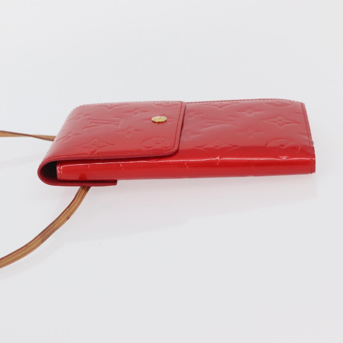 LOUIS VUITTON Monogram Vernis Walker Wallet Red M91153 LV Auth ep13908