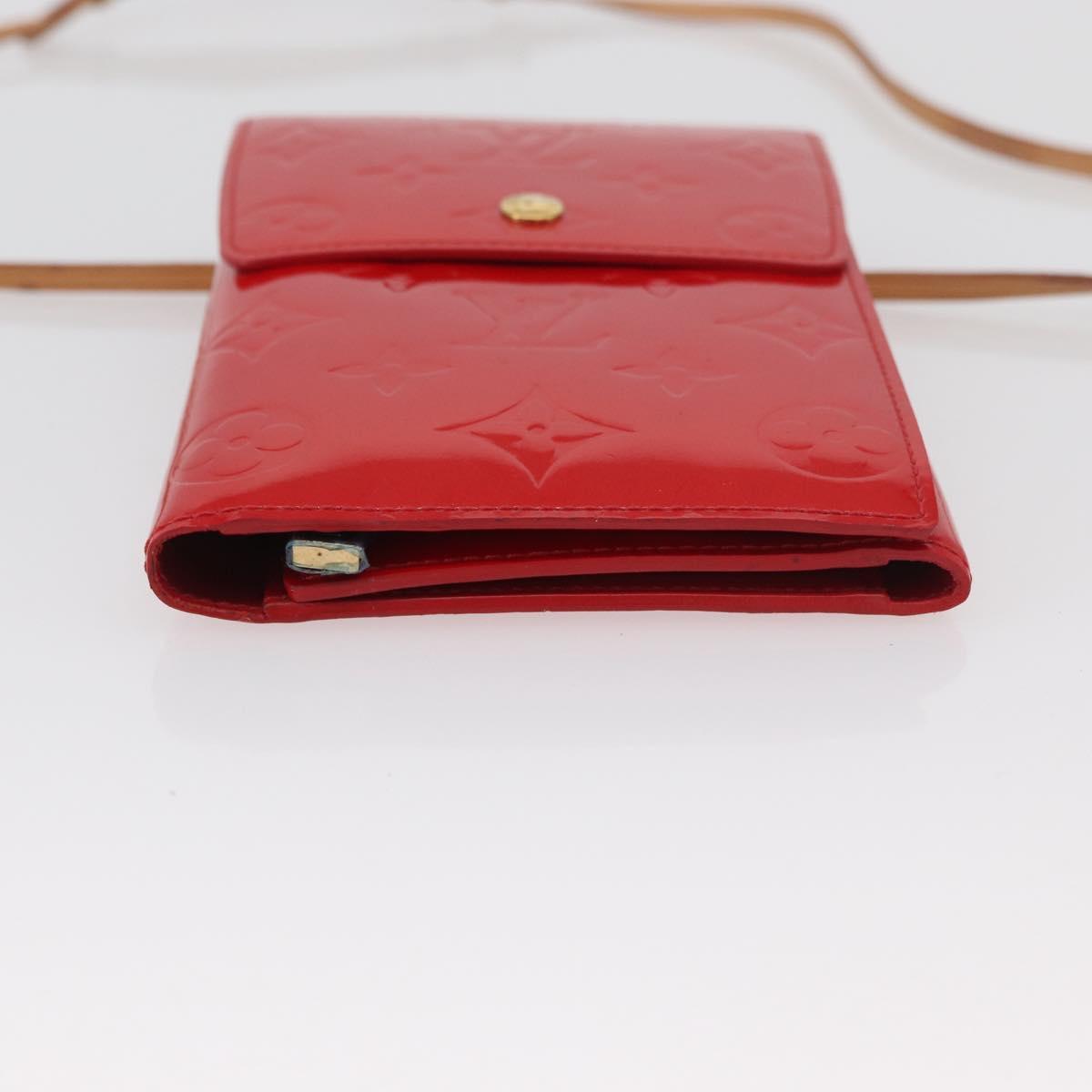 LOUIS VUITTON Monogram Vernis Walker Wallet Red M91153 LV Auth ep13908