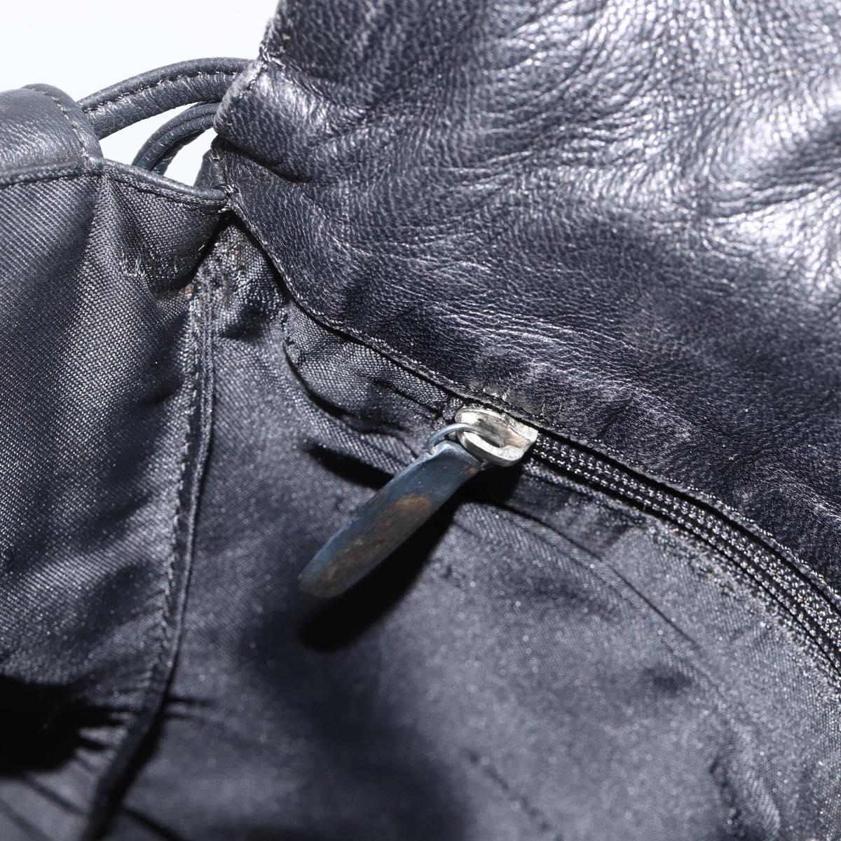 LOEWE Shoulder Bag Leather Black Auth ep13912
