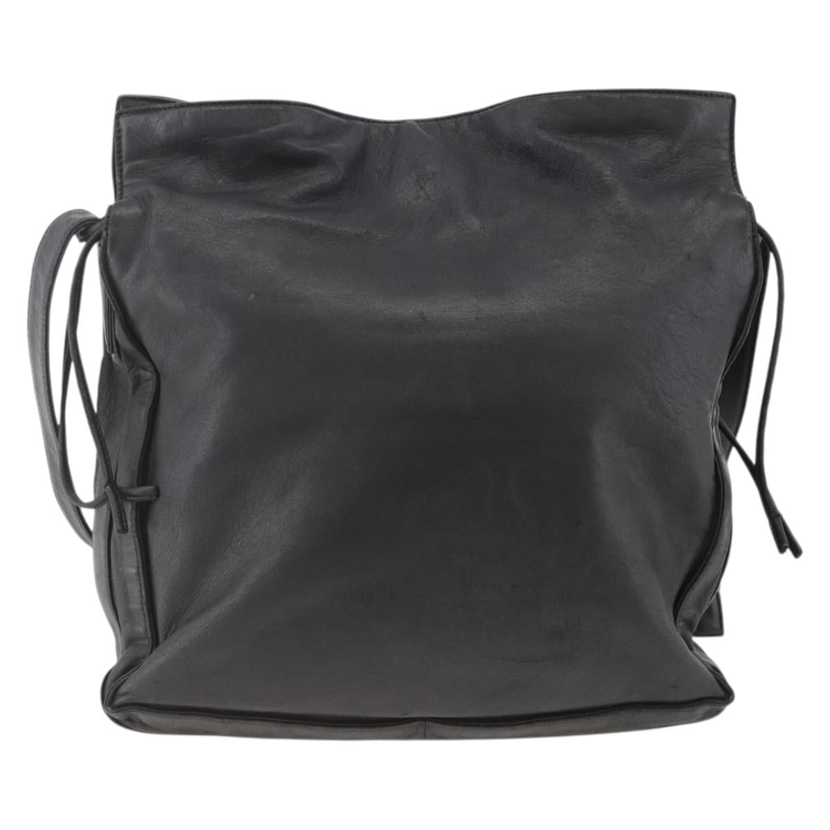 LOEWE Shoulder Bag Leather Black Auth ep13912