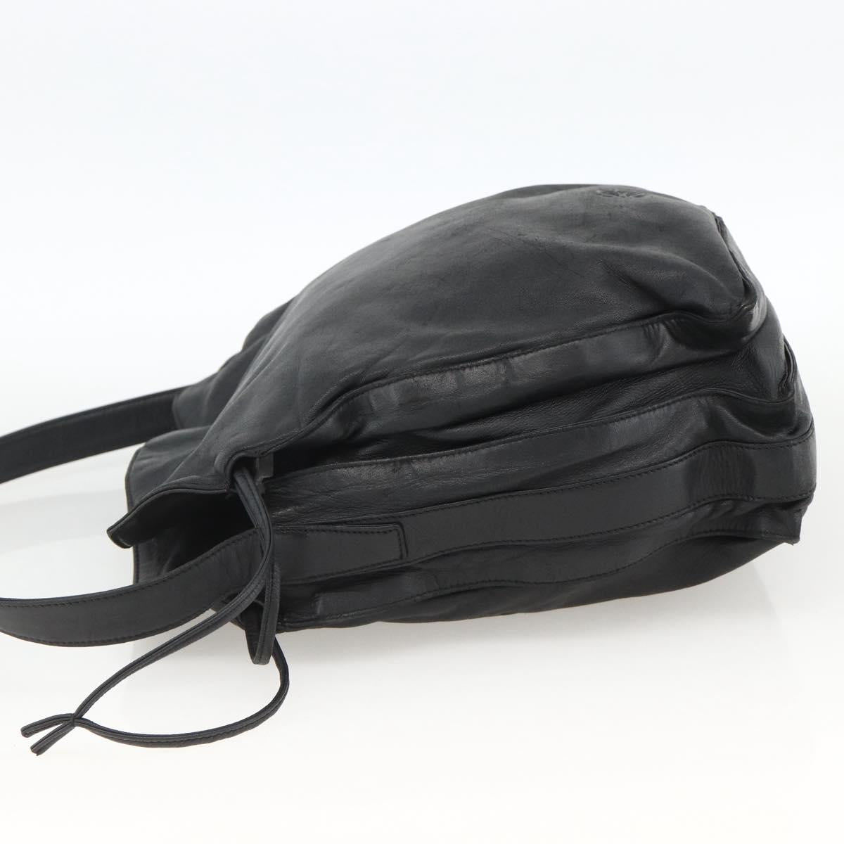 LOEWE Shoulder Bag Leather Black Auth ep13912
