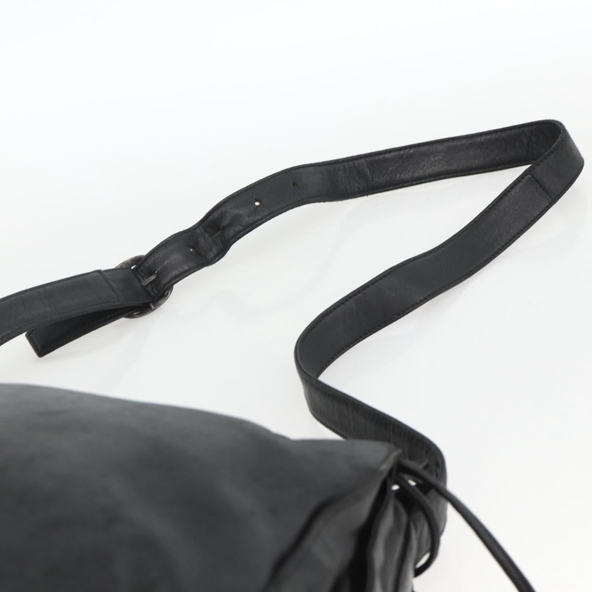 LOEWE Shoulder Bag Leather Black Auth ep13912