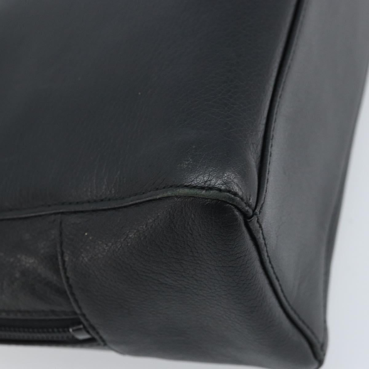 BURBERRY Hand Bag Leather Black Gold Auth ep13929