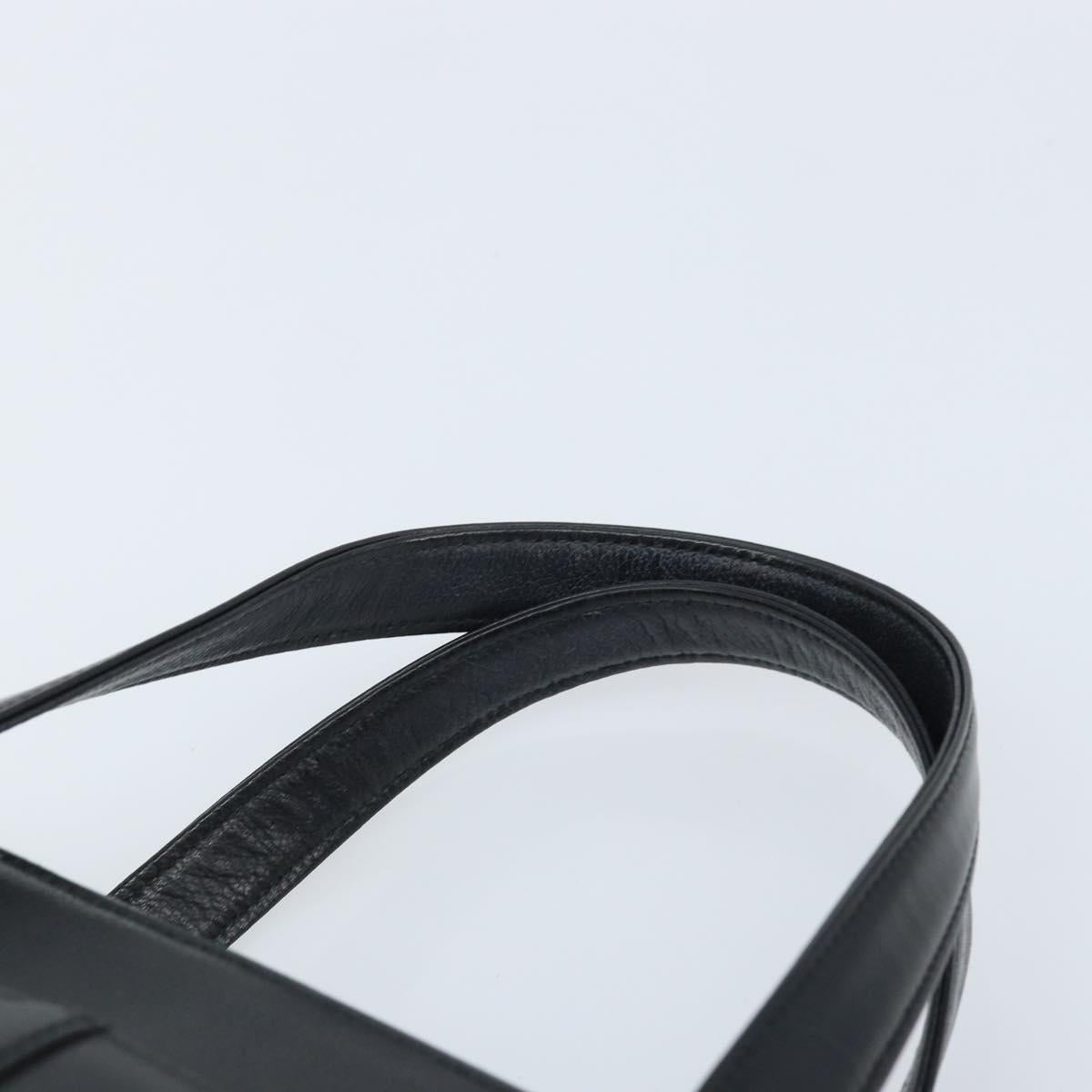 BURBERRY Hand Bag Leather Black Gold Auth ep13929