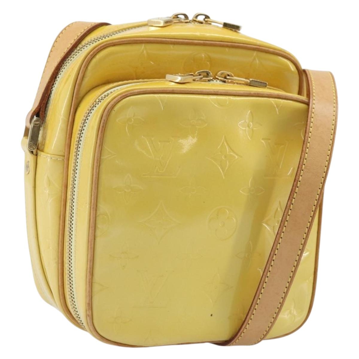 LOUIS VUITTON Monogram Vernis Wooster Bag Lime Yellow M91075 LV Auth ep13931