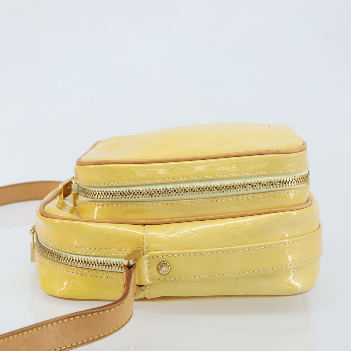 LOUIS VUITTON Monogram Vernis Wooster Bag Lime Yellow M91075 LV Auth ep13931