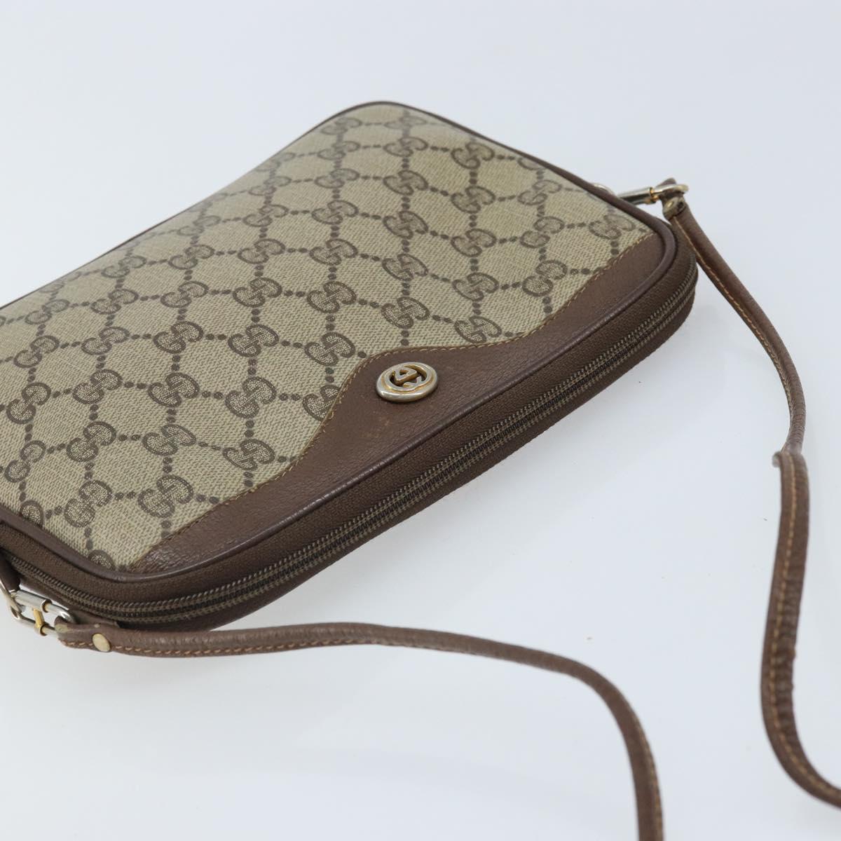 GUCCI GG Supreme Shoulder Bag PVC Beige Gold 97 02 068 Auth ep13934