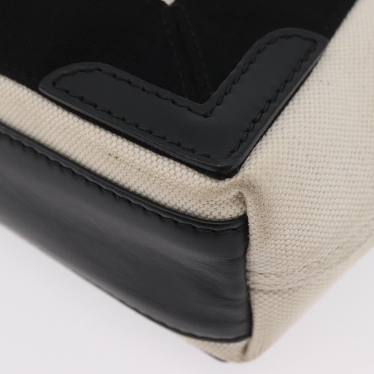 BALENCIAGA Navy Cabas XS Bag Canvas Leather White Navy 390346 Auth ep13935