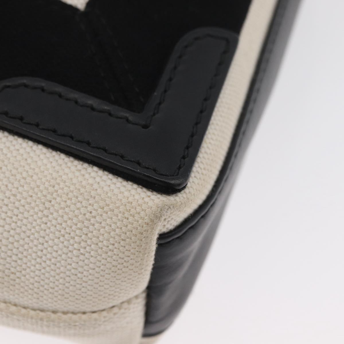 BALENCIAGA Navy Cabas XS Bag Canvas Leather White Navy 390346 Auth ep13935