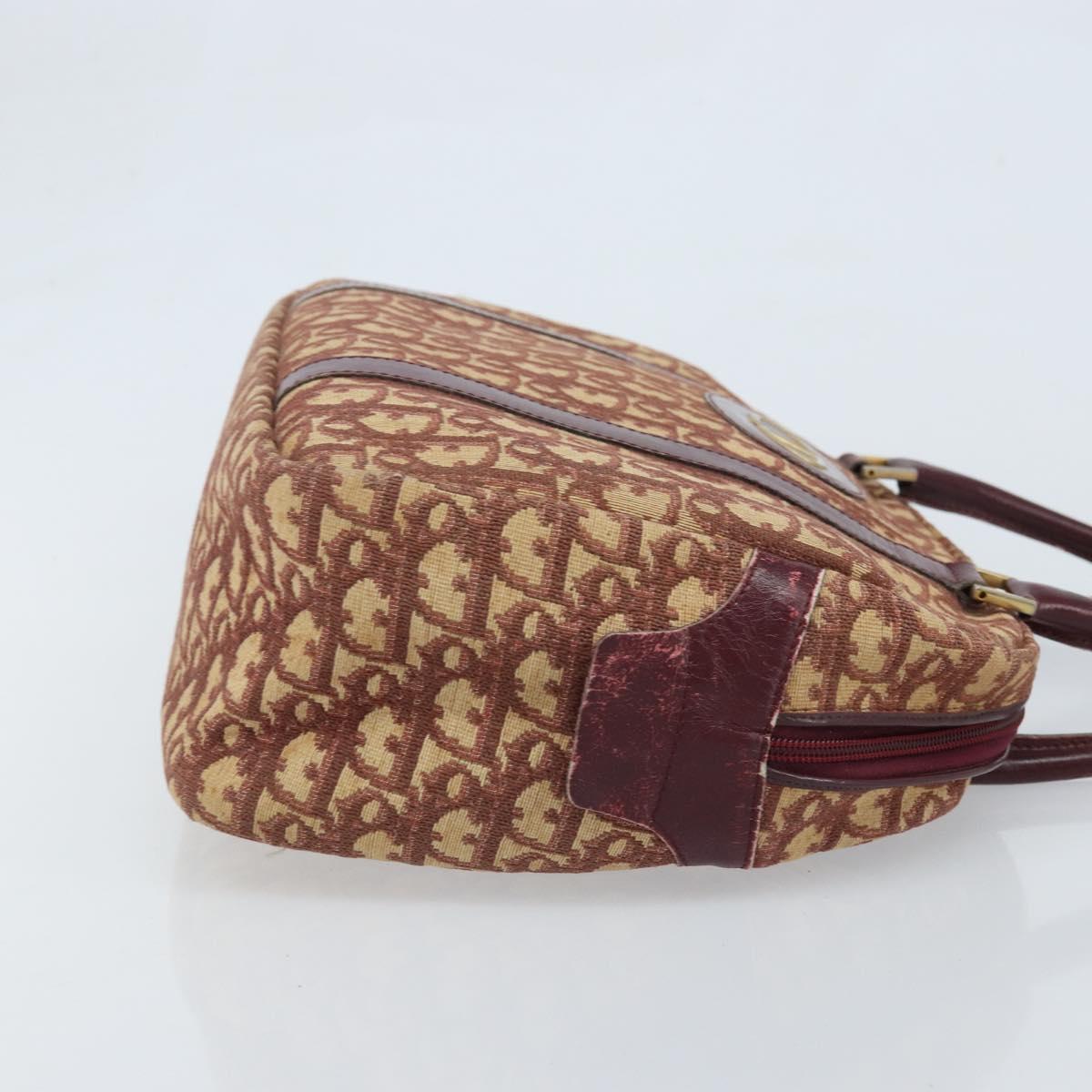 Christian Dior Trotter Canvas Hand Bag Red Gold Auth ep13938