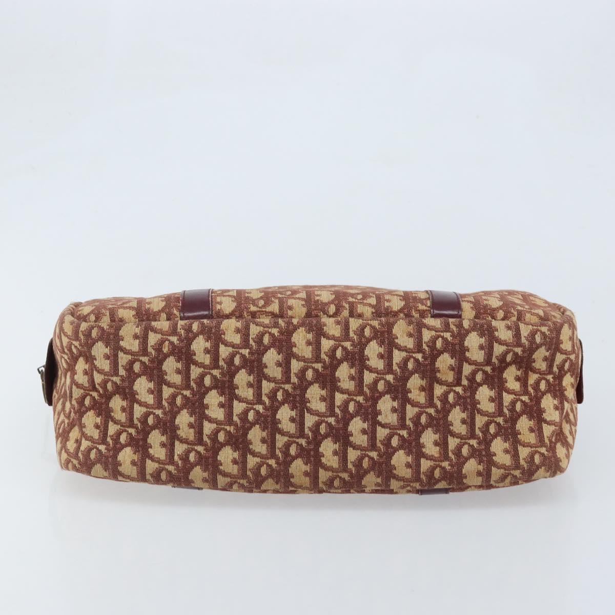 Christian Dior Trotter Canvas Hand Bag Red Gold Auth ep13938