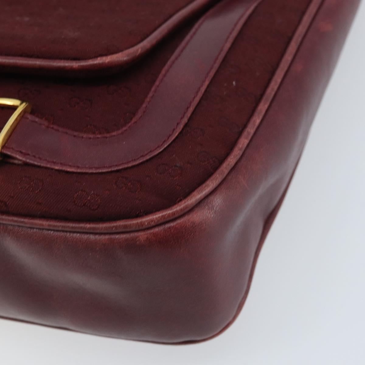 GUCCI Micro GG Supreme Shoulder Bag Bordeaux Gold Auth ep13943