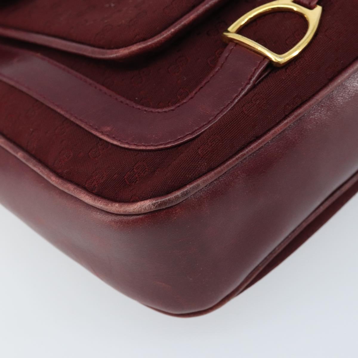 GUCCI Micro GG Supreme Shoulder Bag Bordeaux Gold Auth ep13943