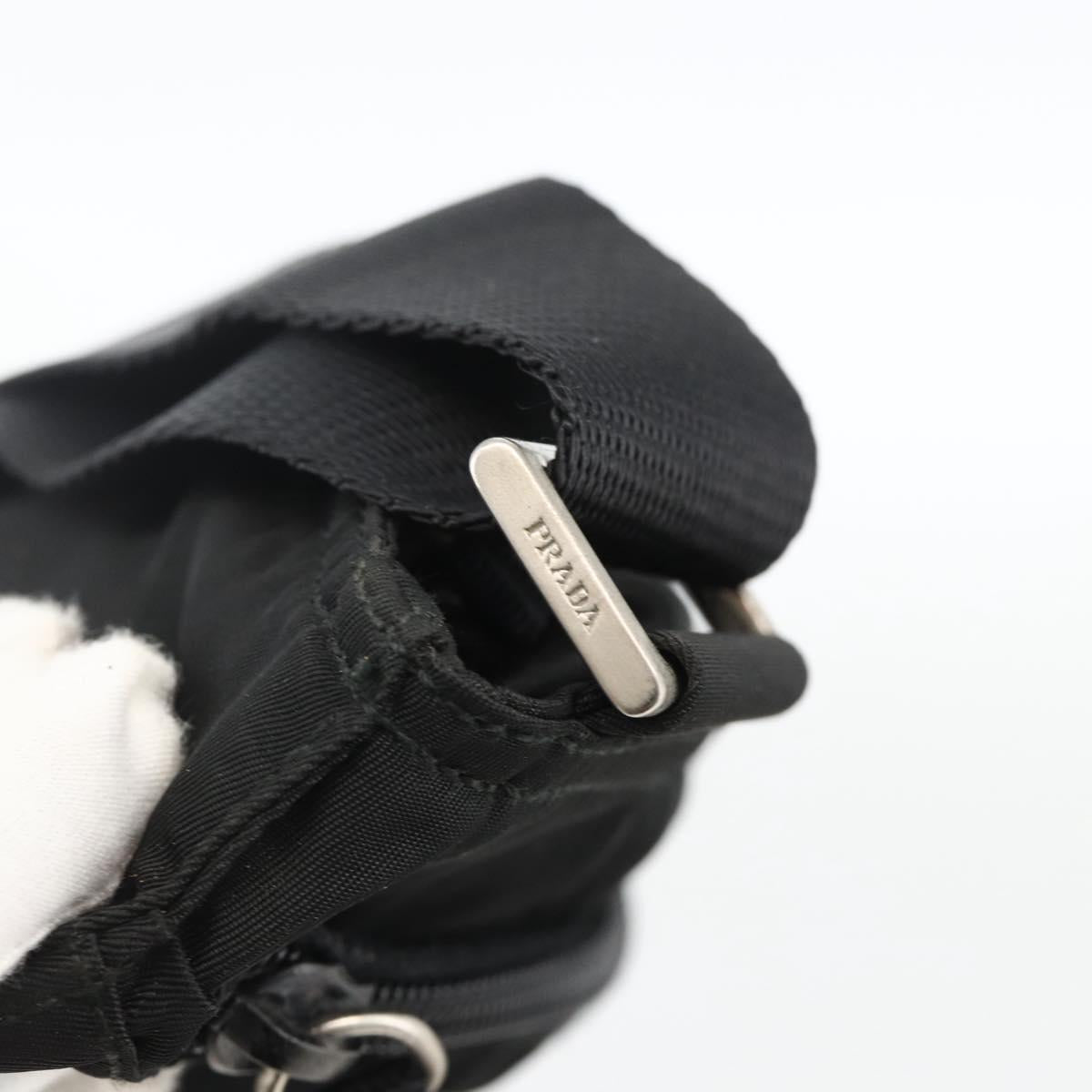 PRADA Shoulder Bag Nylon Black Silver Auth ep13949