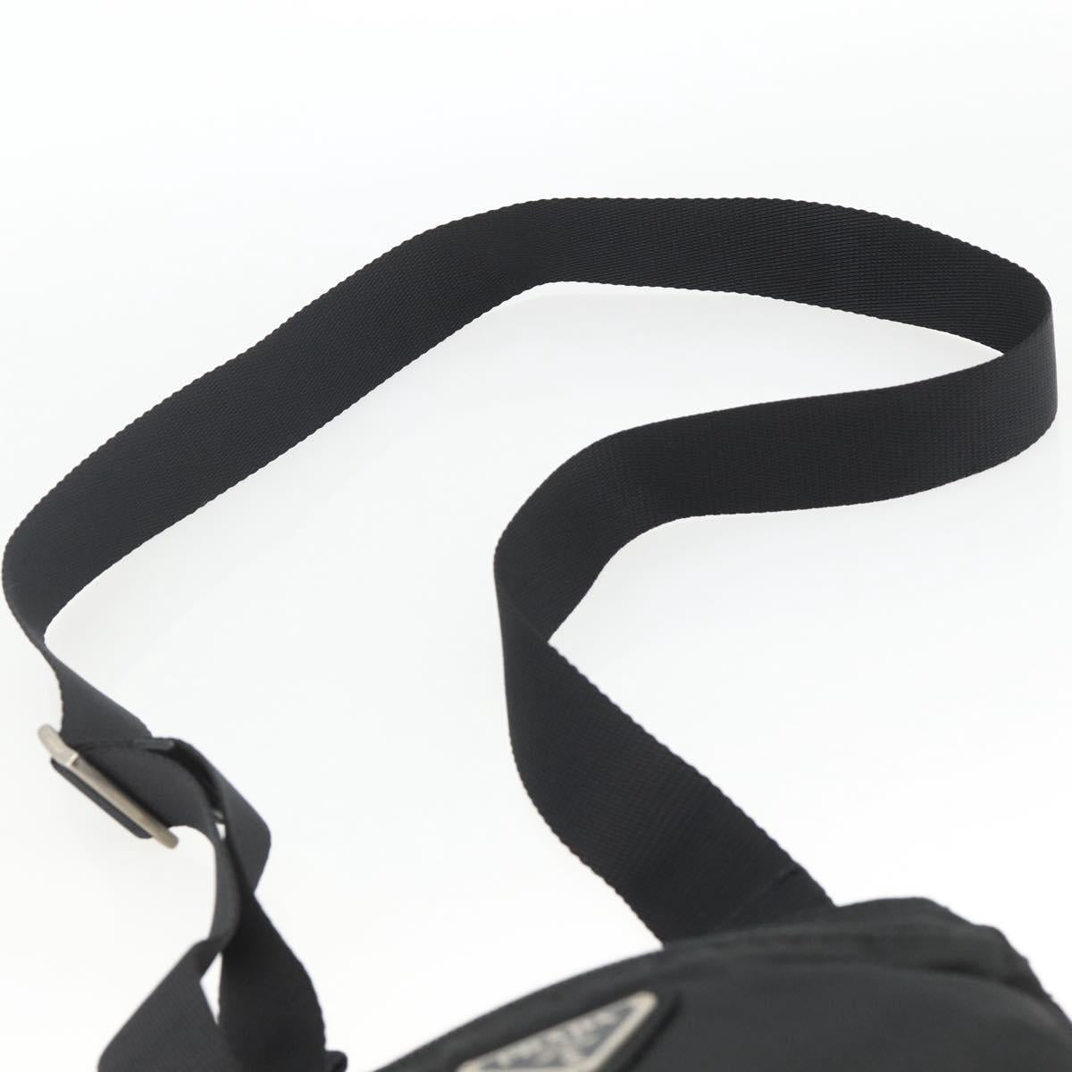 PRADA Shoulder Bag Nylon Black Silver Auth ep13949