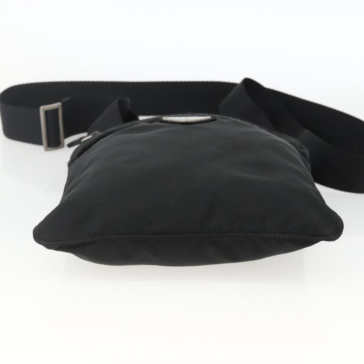 PRADA Shoulder Bag Nylon Black Silver Auth ep13949