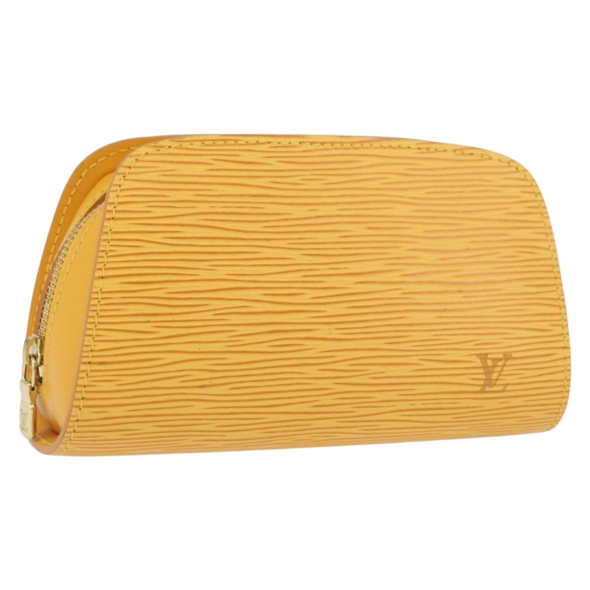 LOUIS VUITTON Epi Dauphine PM Pouch Yellow M48449 LV Auth ep13951