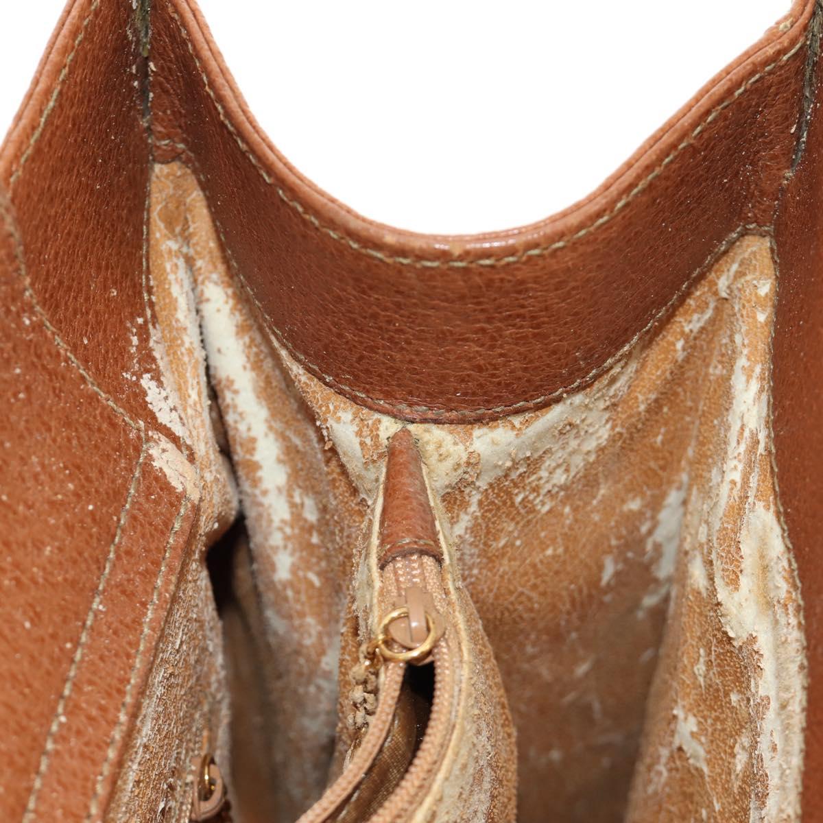 GUCCI Bamboo Hand Bag Leather Brown Gold 002 1095 Auth ep13963