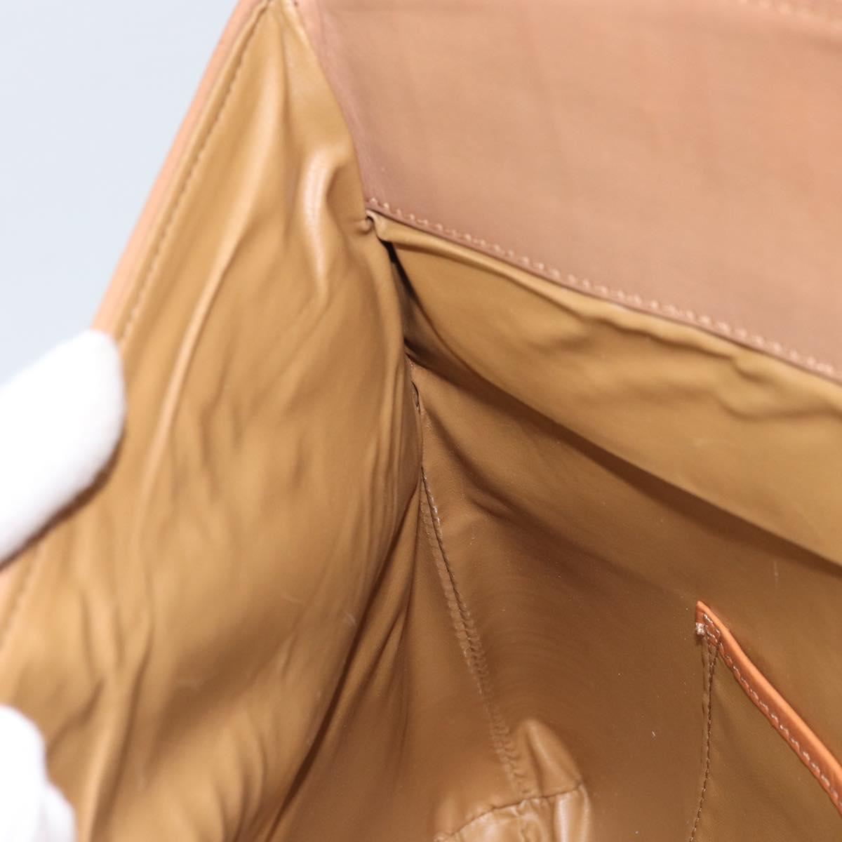 CELINE Macadam Canvas Clutch Bag PVC Beige Gold Auth ep13970