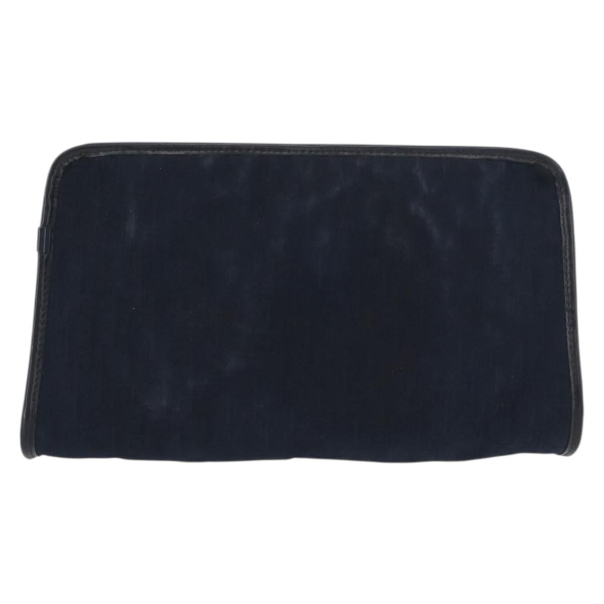 Christian Dior Trotter Canvas Clutch Bag 2 Set Navy Gold Auth ep13971