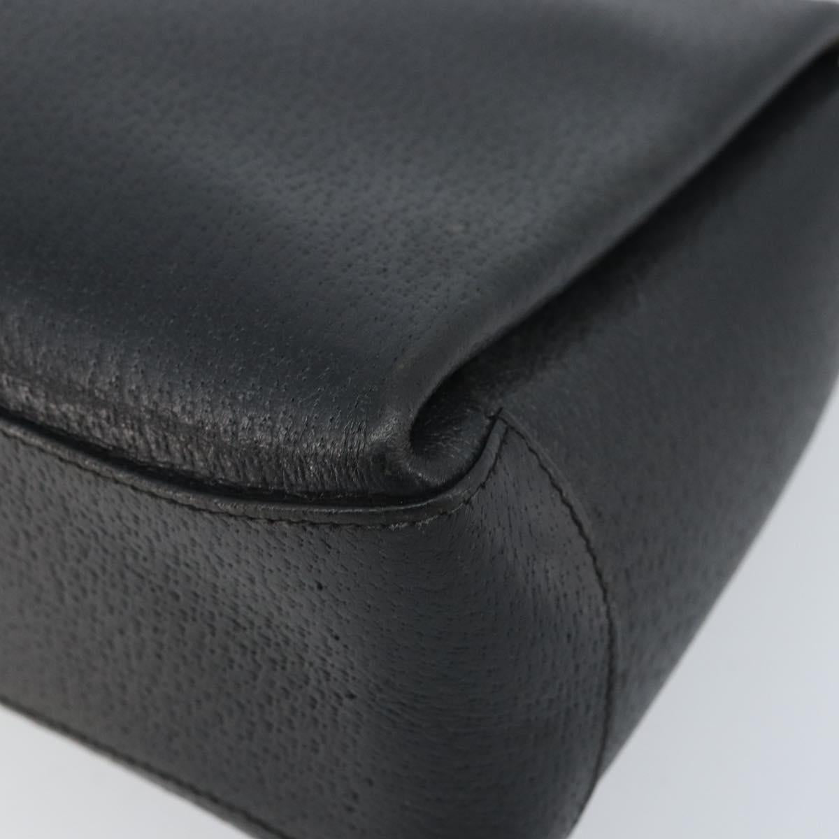 GUCCI Hand Bag Leather Black Gold 000 26 0025 Auth ep13973