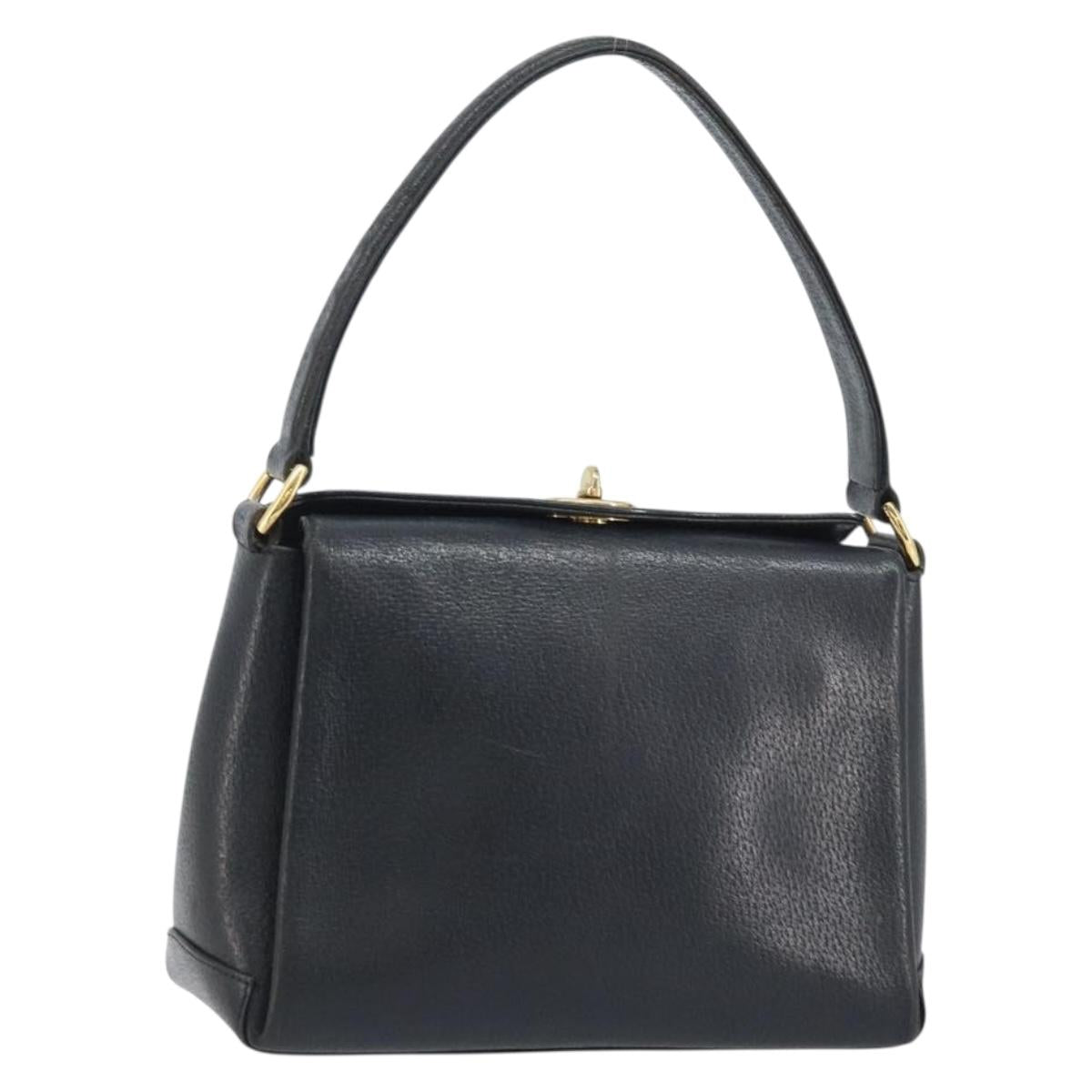 GUCCI Hand Bag Leather Black Gold 000 26 0025 Auth ep13973