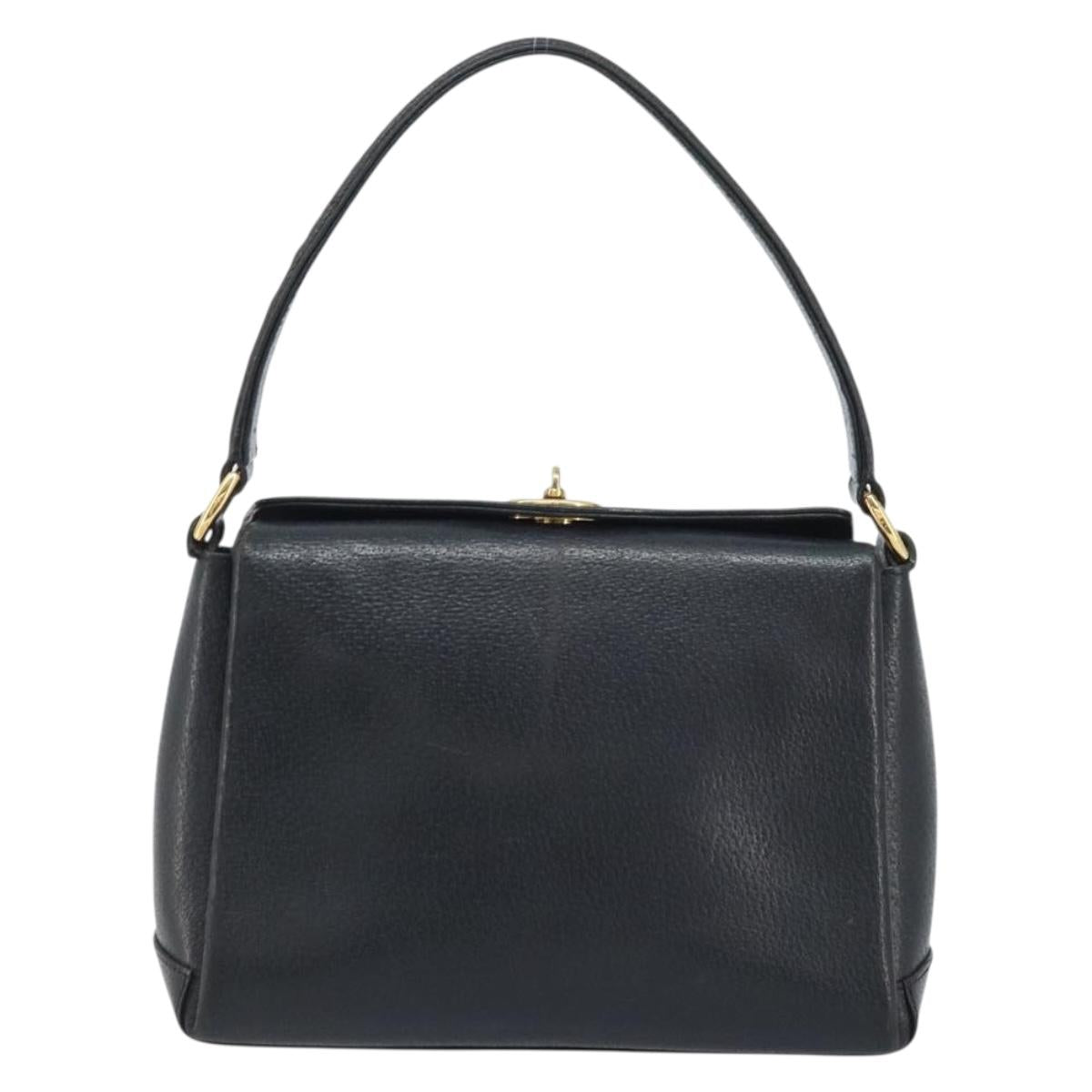 GUCCI Hand Bag Leather Black Gold 000 26 0025 Auth ep13973
