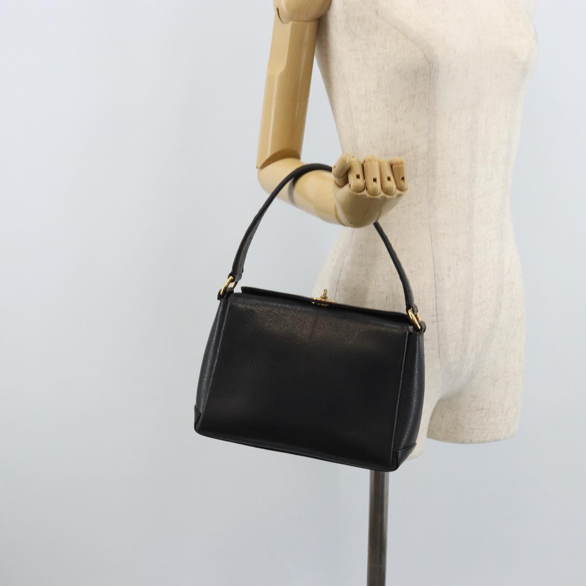 GUCCI Hand Bag Leather Black Gold 000 26 0025 Auth ep13973
