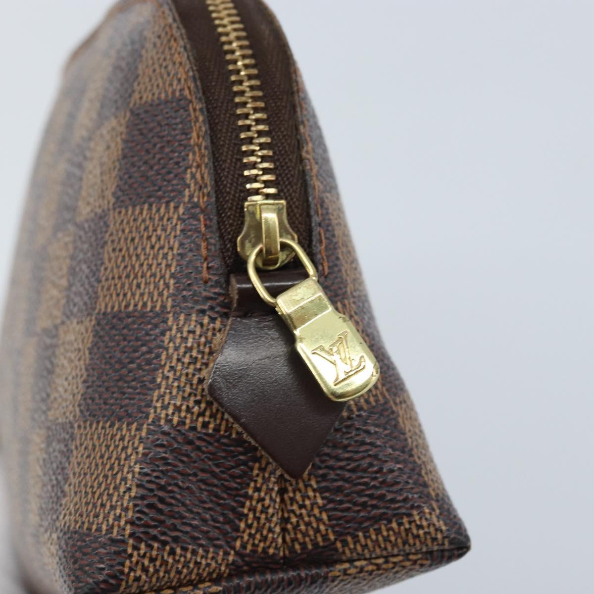 LOUIS VUITTON Damier Ebene Pochette Cosmetic PM Pouch N47516 LV Auth ep13975