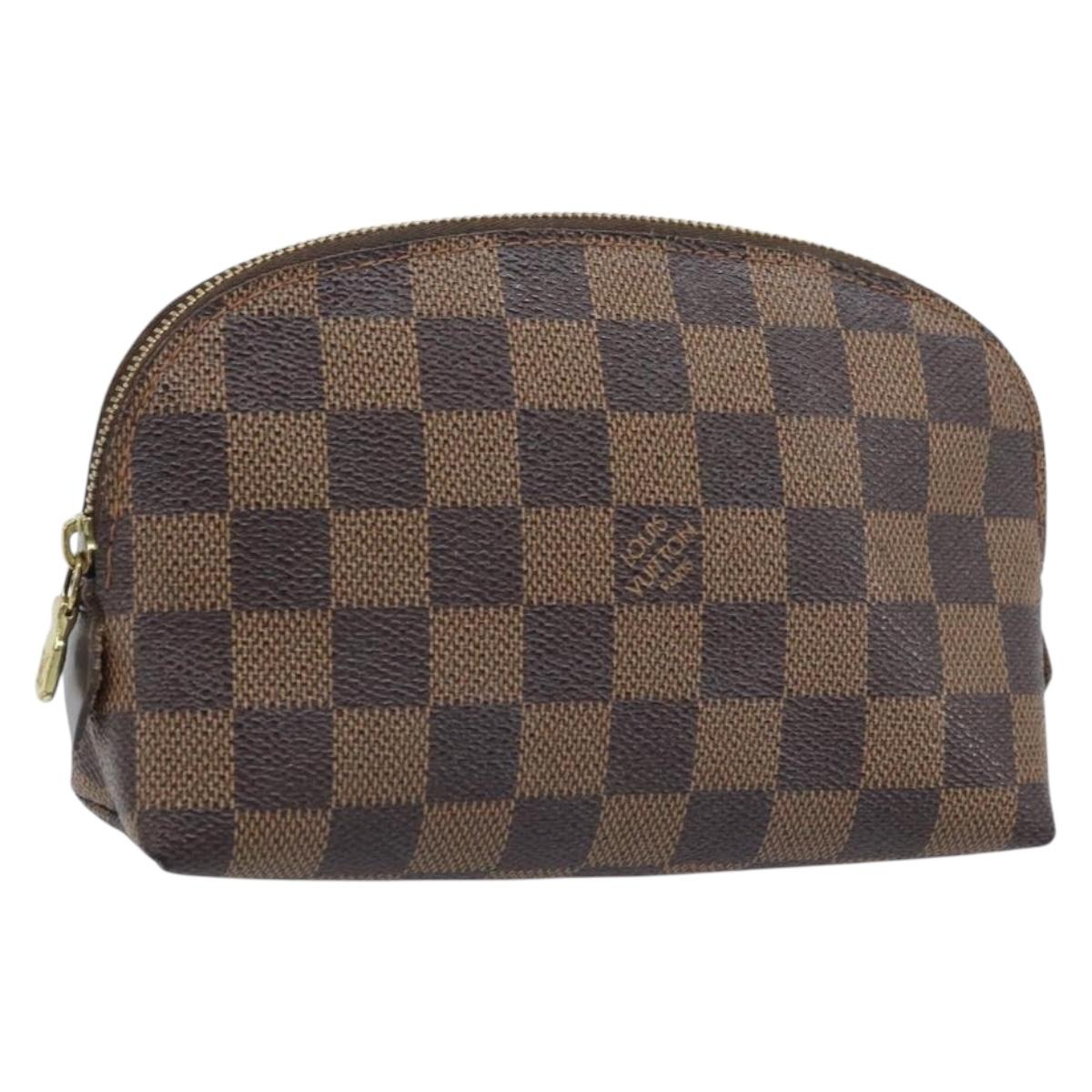 LOUIS VUITTON Damier Ebene Pochette Cosmetic PM Pouch N47516 LV Auth ep13975