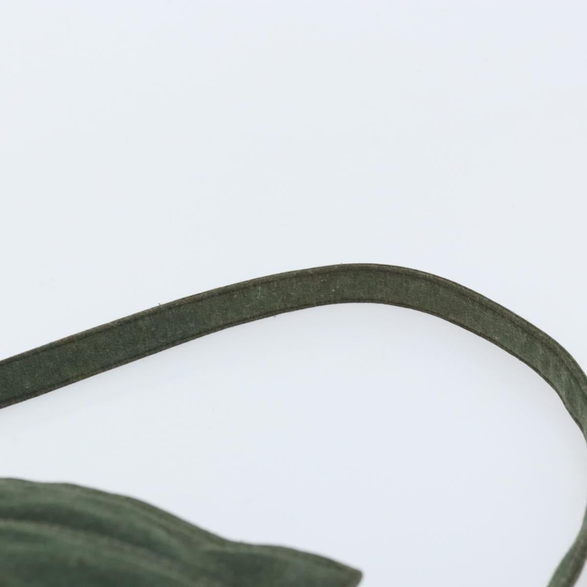FENDI Mamma Baguette Hand Bag Cotton Green Silver Auth ep13976