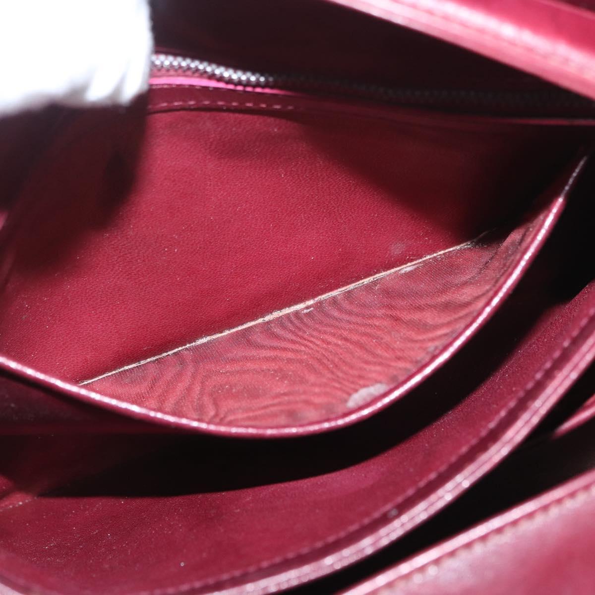 GUCCI Bamboo Shoulder Bag Leather Bordeaux Gold Auth ep13981