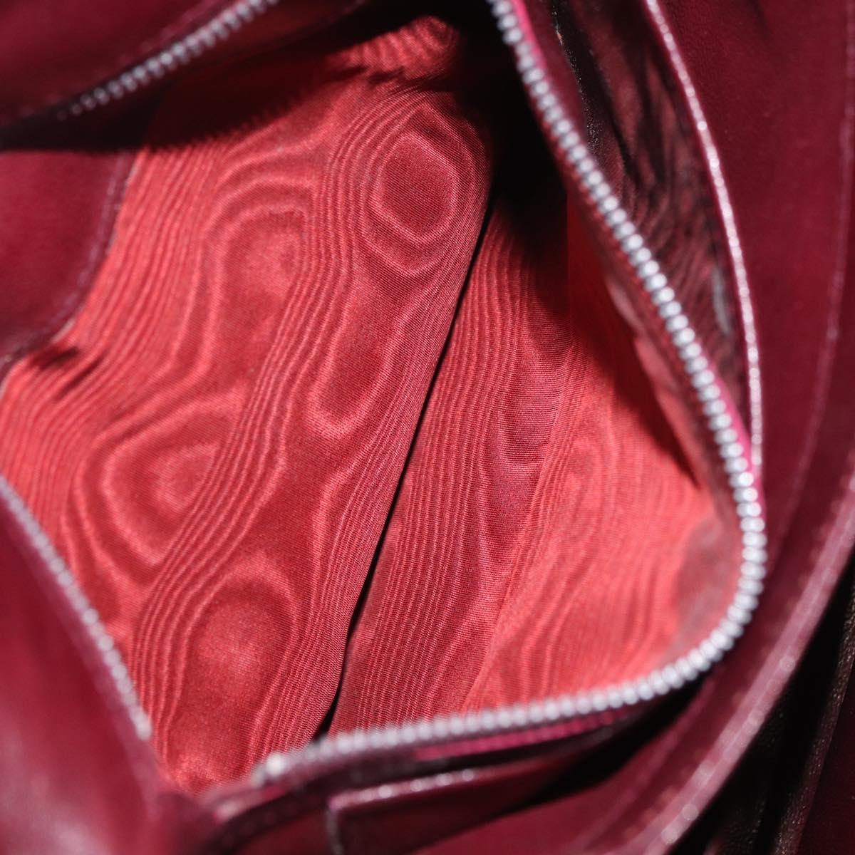 GUCCI Bamboo Shoulder Bag Leather Bordeaux Gold Auth ep13981