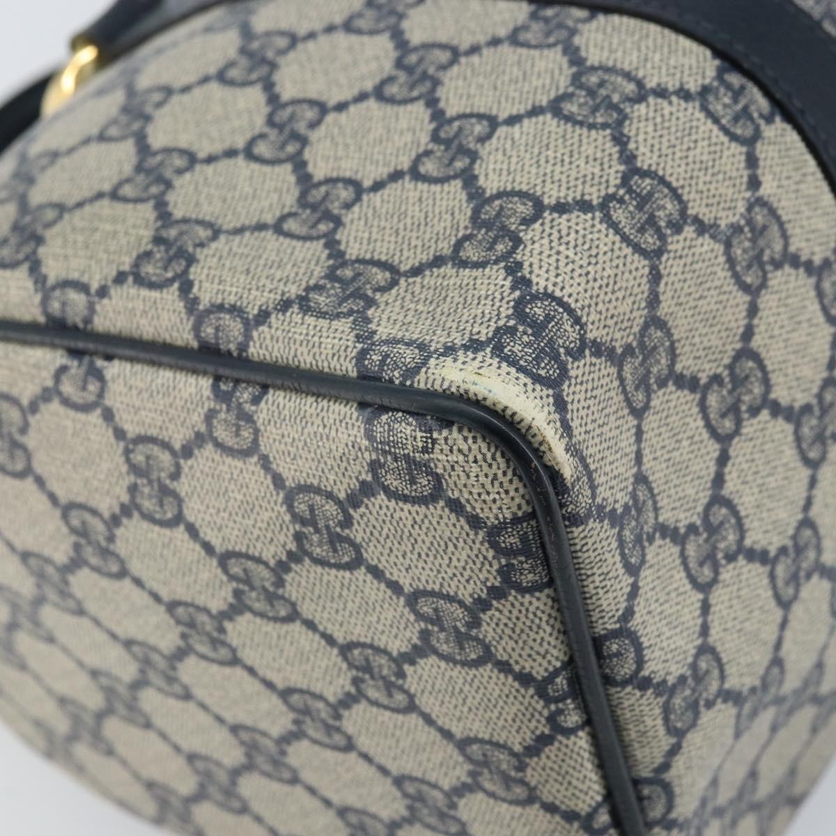 GUCCI GG Supreme Hand Bag PVC Navy Gold 002 39 6842 Auth ep13985